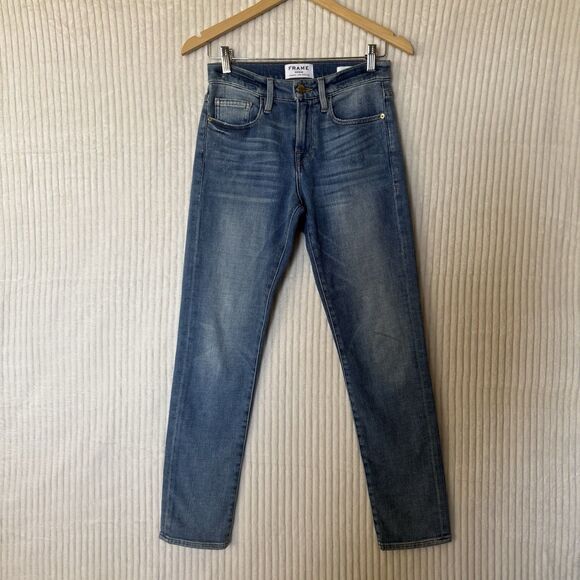 Frame Denim Le Boy Mid Rise Jeans in Levine Wash Womens Size 25 - Picture 12 of 14